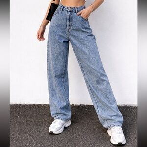 Vintage 80s Katana Acid Wash High-Waisted Mom Carpenter Straight Jeans (13/14)